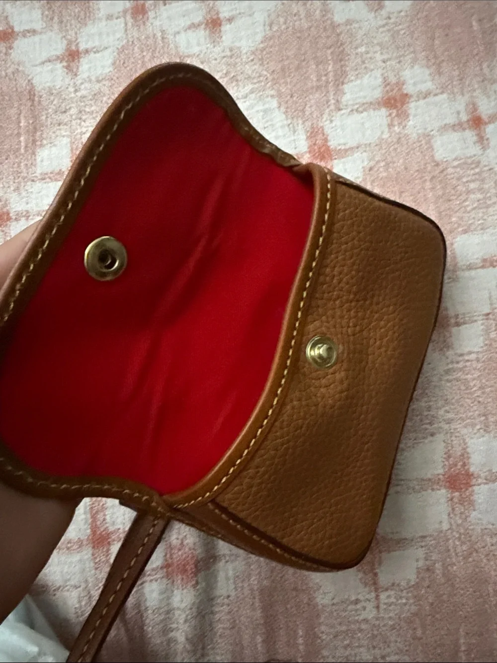Vintage DOONEY & BOURKE Camel Pebble Leather SMALL Coin Purse